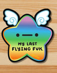 “My Last Flying Fk” Rainbow Star Decal Car Decal