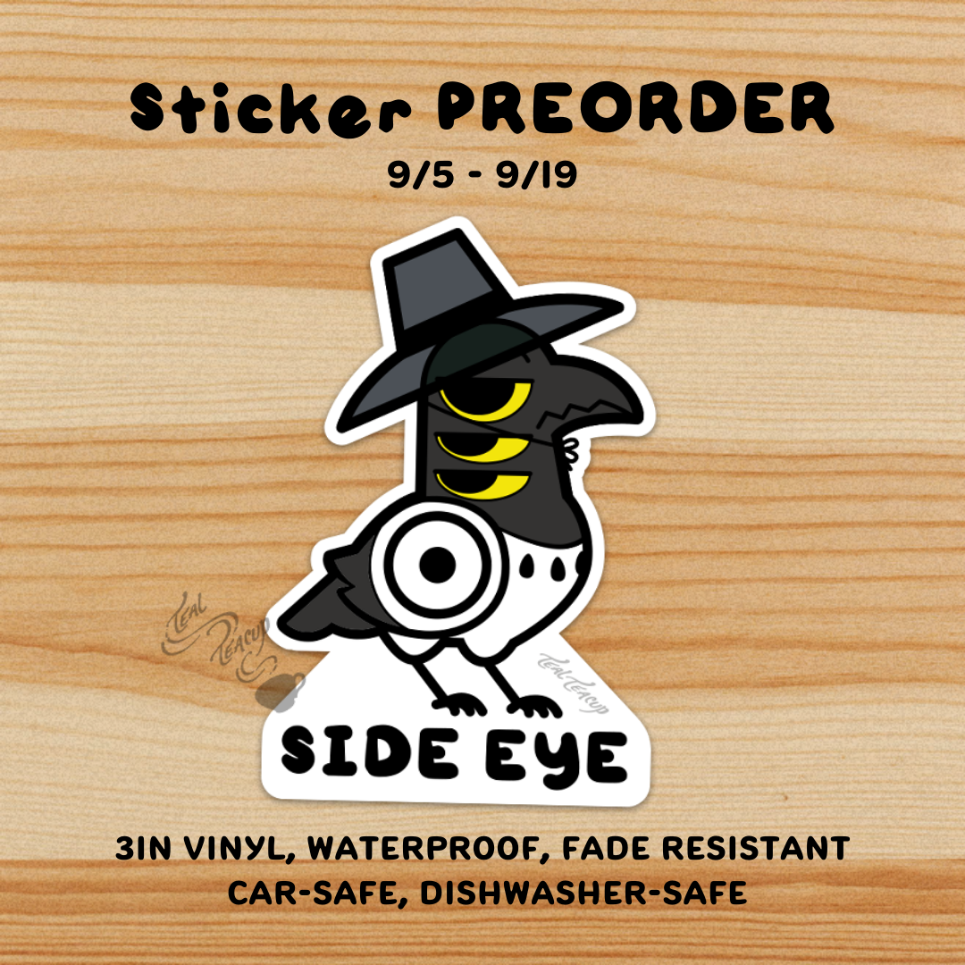 PREORDER: Sussie Bird “Side Eye” Sticker Sticker