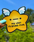 “My Last Flying Fk” Gold Star Sticker Sticker