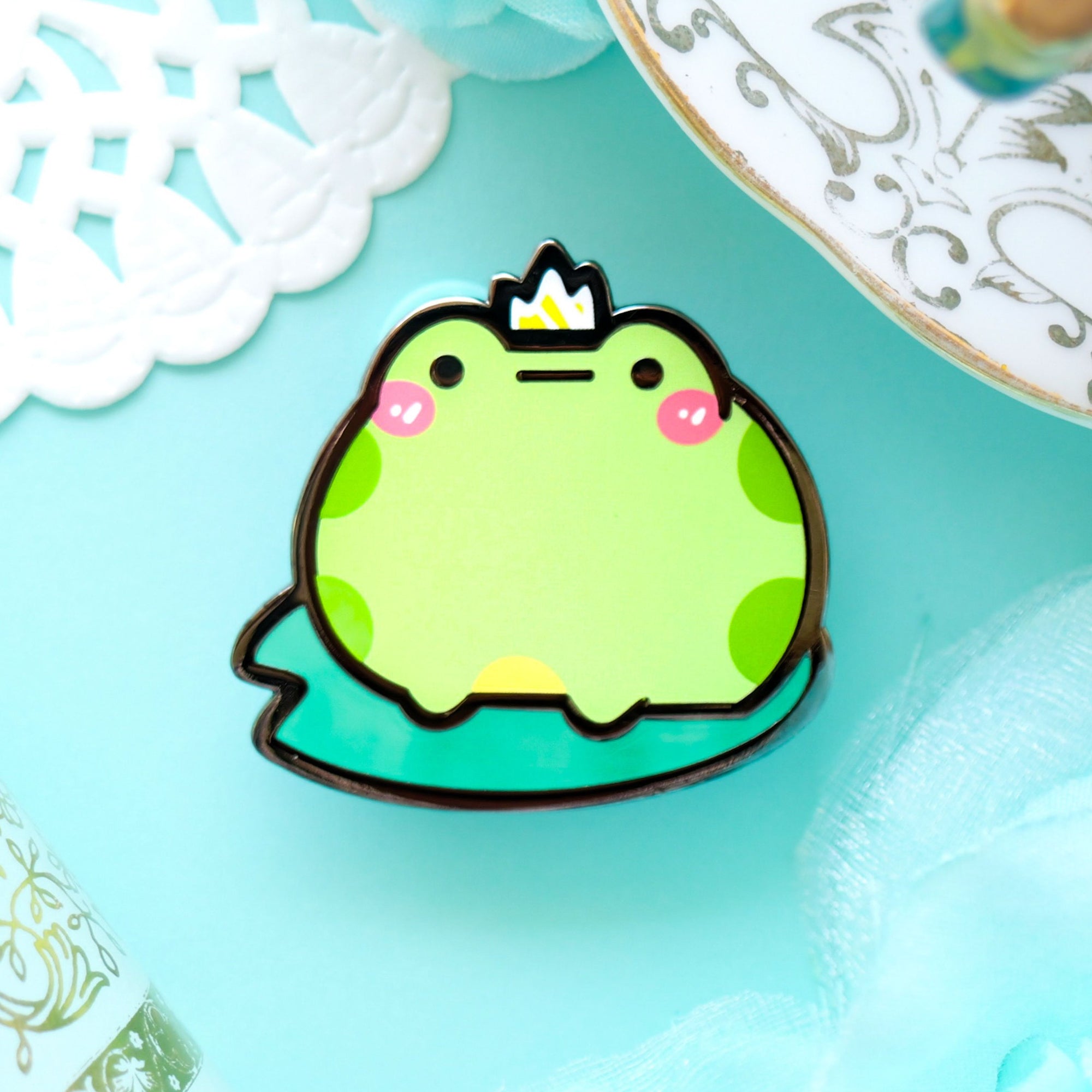 ChonkFrog Prince Pin TealTeacup LLC