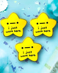 BUNDLE: 3 "I Just Work Here" Matte Gold Star Pins Enamel Pin