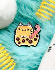 ChonkCat Milk Tea Boba Pin Enamel Pin