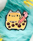 ChonkCat Milk Tea Boba Pin Enamel Pin