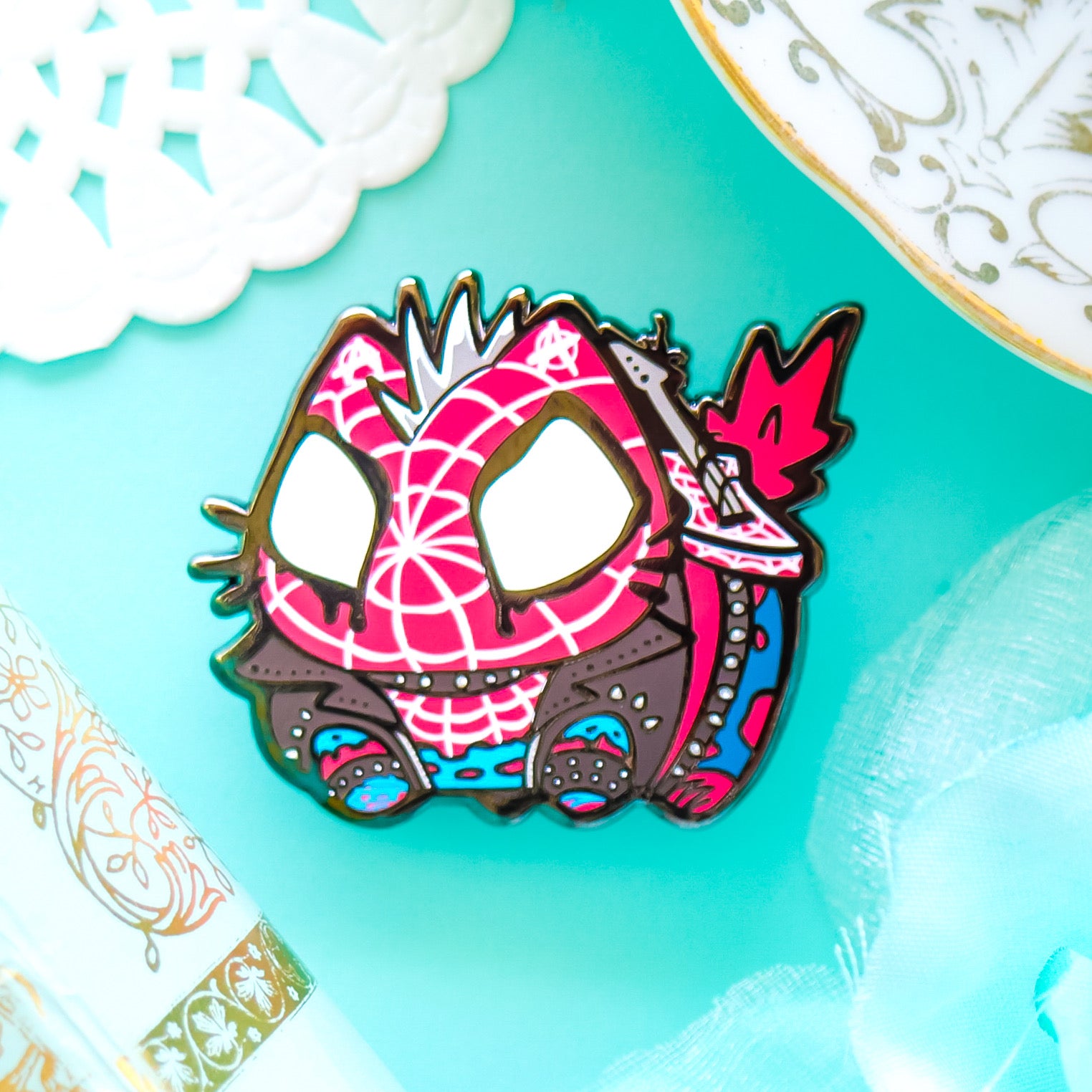 ChonkCat SpiderPunk Pin Enamel Pin
