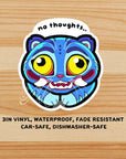 Derpy Tiger “No Thoughts” Sticker TealTeacup Shop