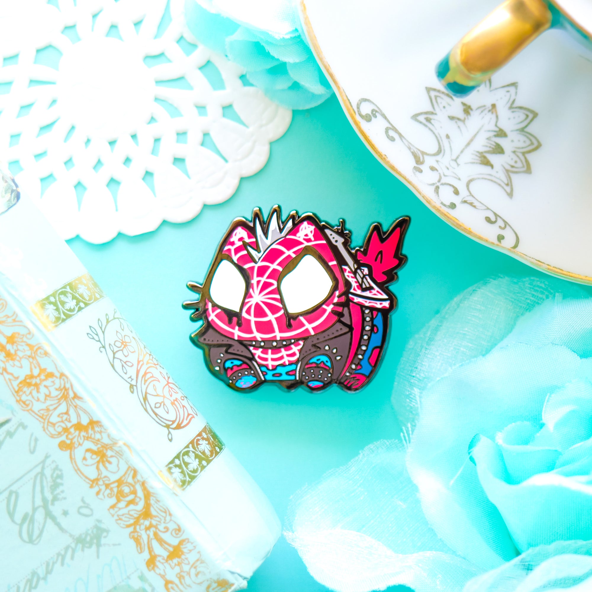 ChonkCat SpiderPunk Pin Enamel Pin