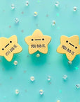 You Did It Gold Star 3-Pin Set Enamel Pin Set