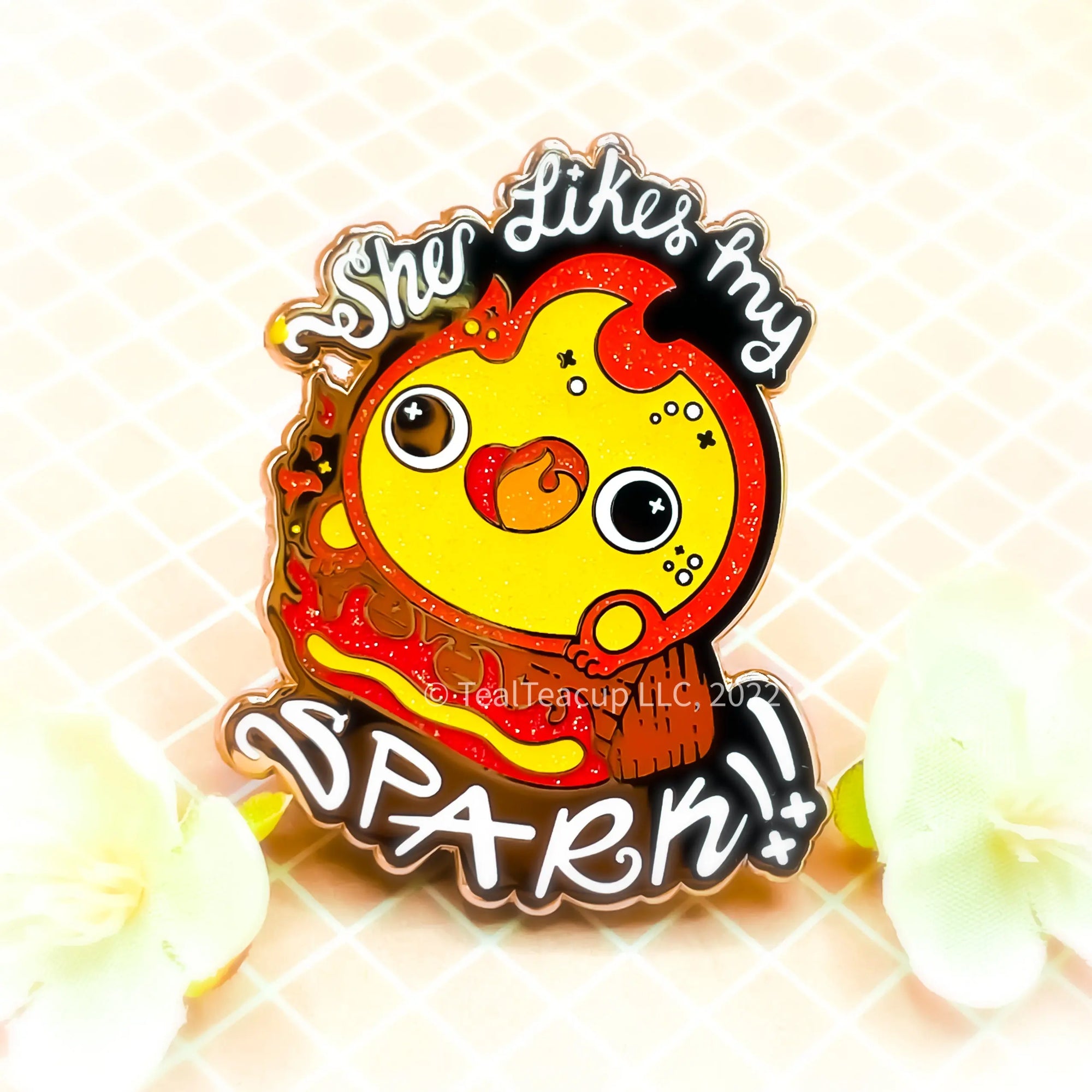 She likes my SPARK Flame (GLITTER Var.) Pin Enamel Pin