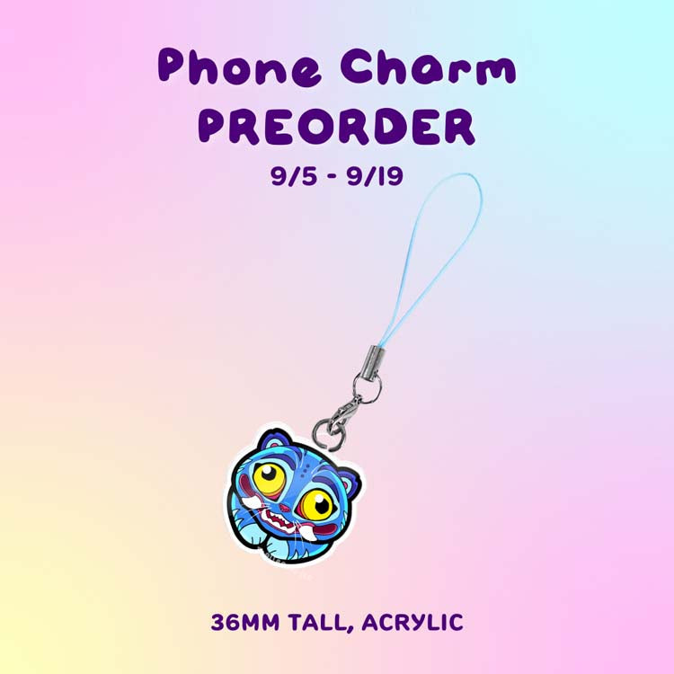 PREORDER: Derpy Tiger Phone Charm Charms