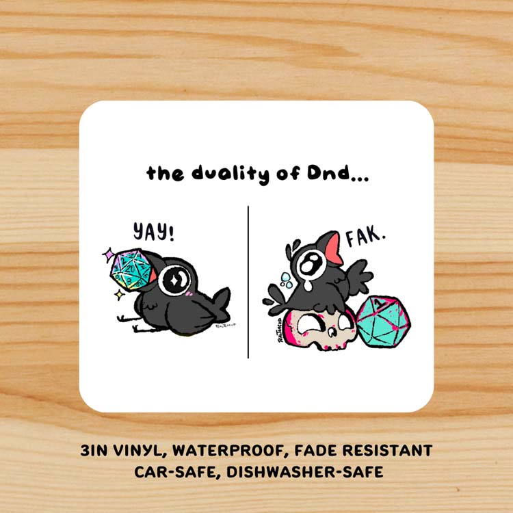 "duality of DnD" ChonkCrow Sticker Sticker