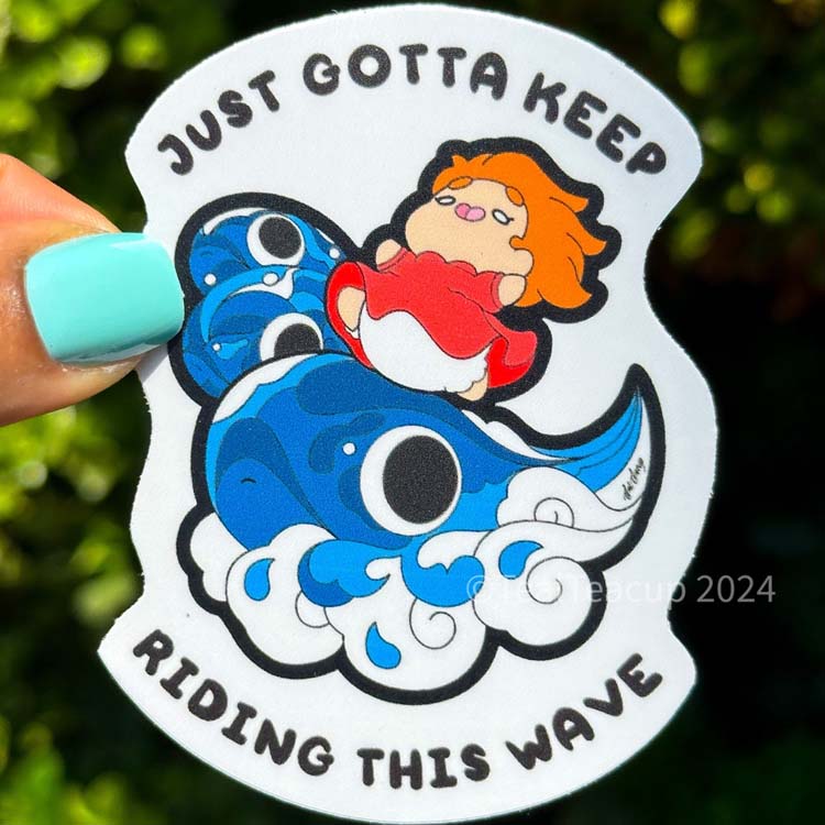 Fishwave (Glitter Variant) Pin - TealTeacup LLC