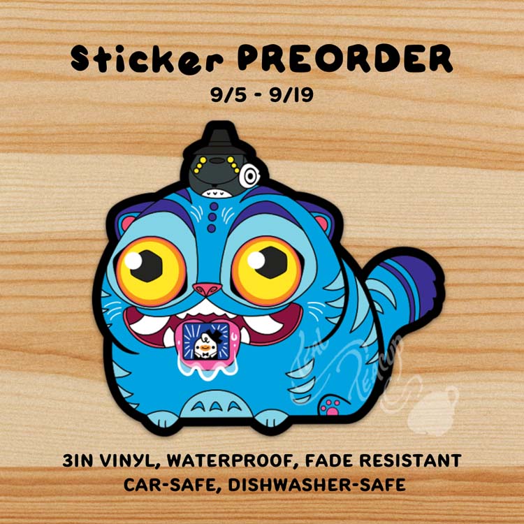 PREORDER: Chonk Derpy Tiger Invite Sticker Sticker