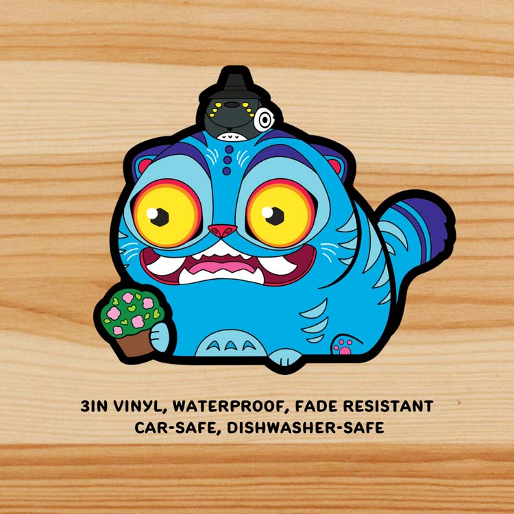 Chonk Derpy Tiger Planter Sticker Sticker
