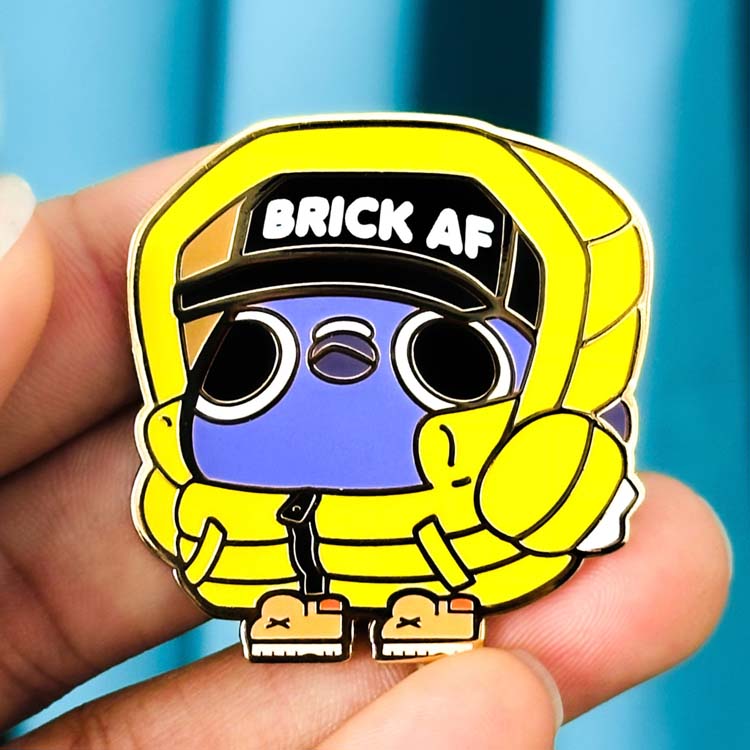 "BRICK AF" Purple ChonkPigeon Pin (EXCLUSIVE!!) Enamel Pin