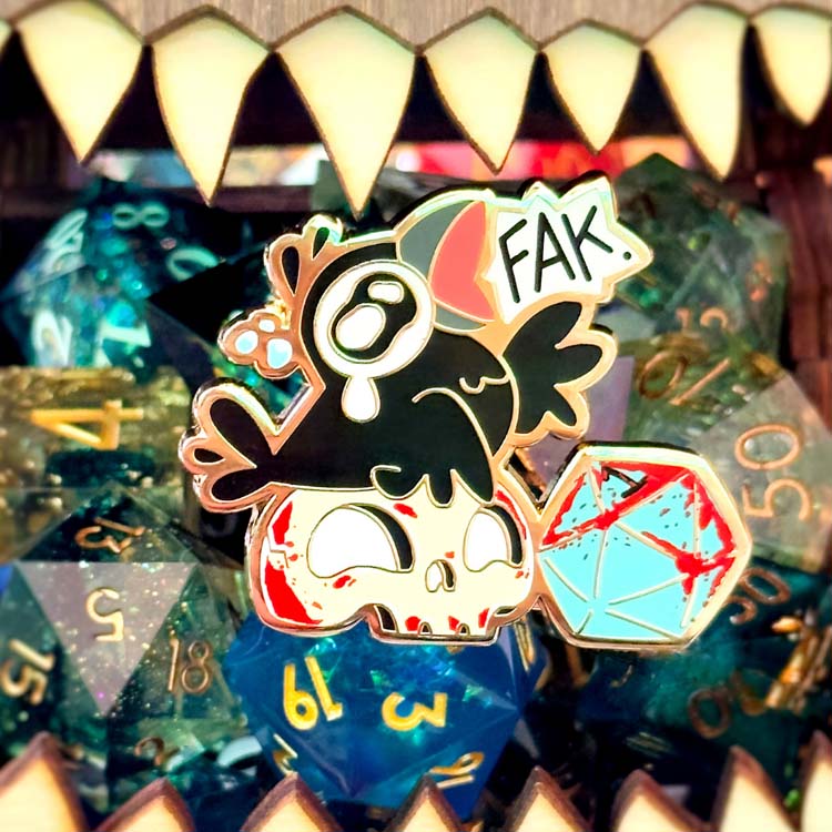 "Fak" Critical Fail ChonkCrow Pin Enamel Pin