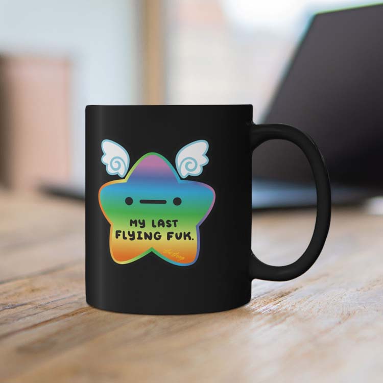 “My Last Flying Fuk” Rainbow Star Mug Printify