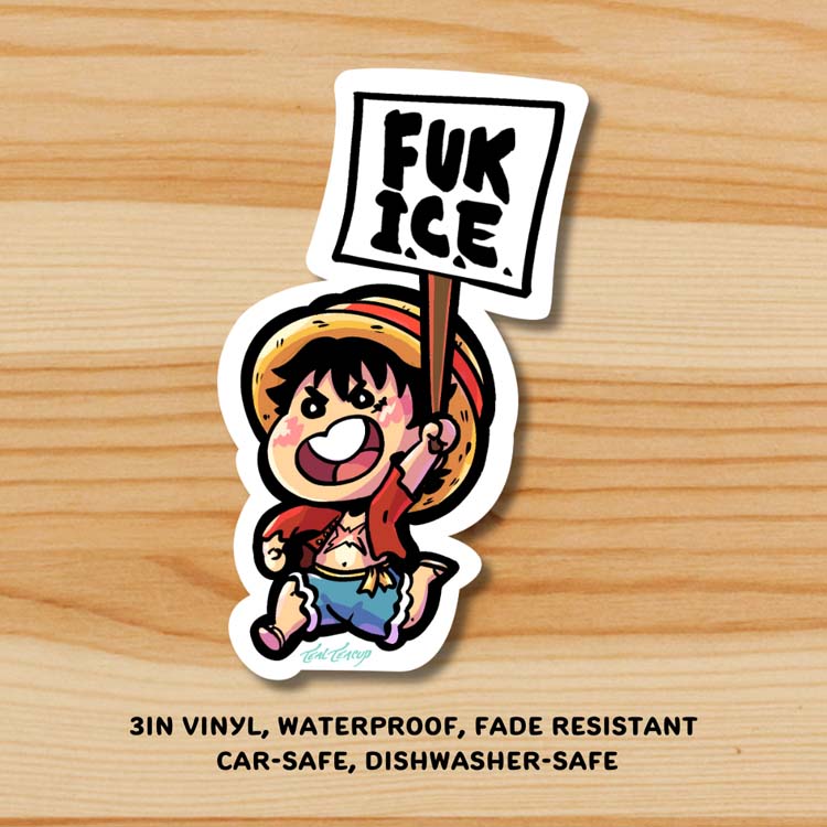Fuk ICE Luffy Sticker Sticker