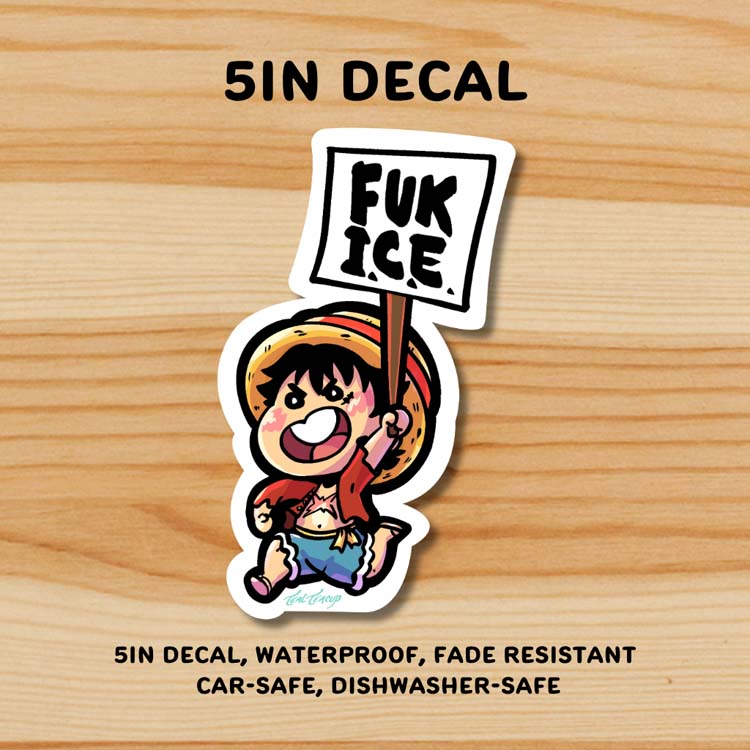 Fuk ICE Luffy Decal Car Decal