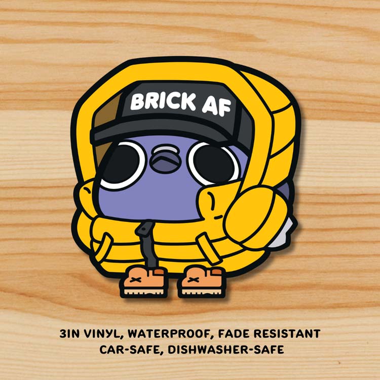 BRICK AF Purple ChonkPigeon Sticker (EXCLUSIVE!!) Sticker