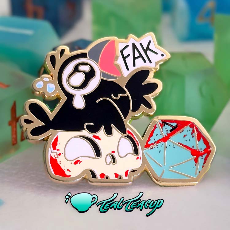 "Fak" Critical Fail ChonkCrow Pin Enamel Pin