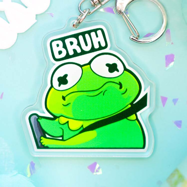 Bruh Frog Charm Keychain