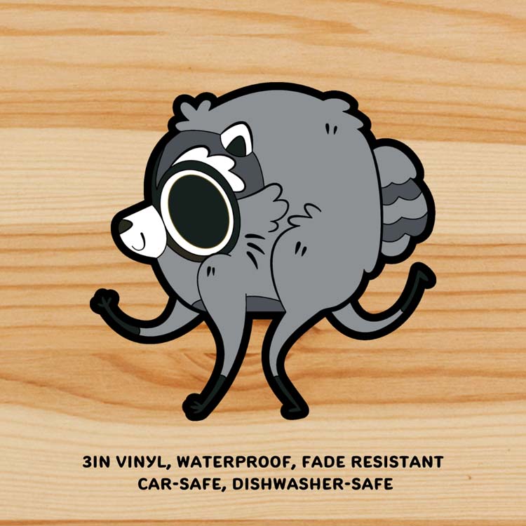 Jimothy Raccoon Sticker Sticker