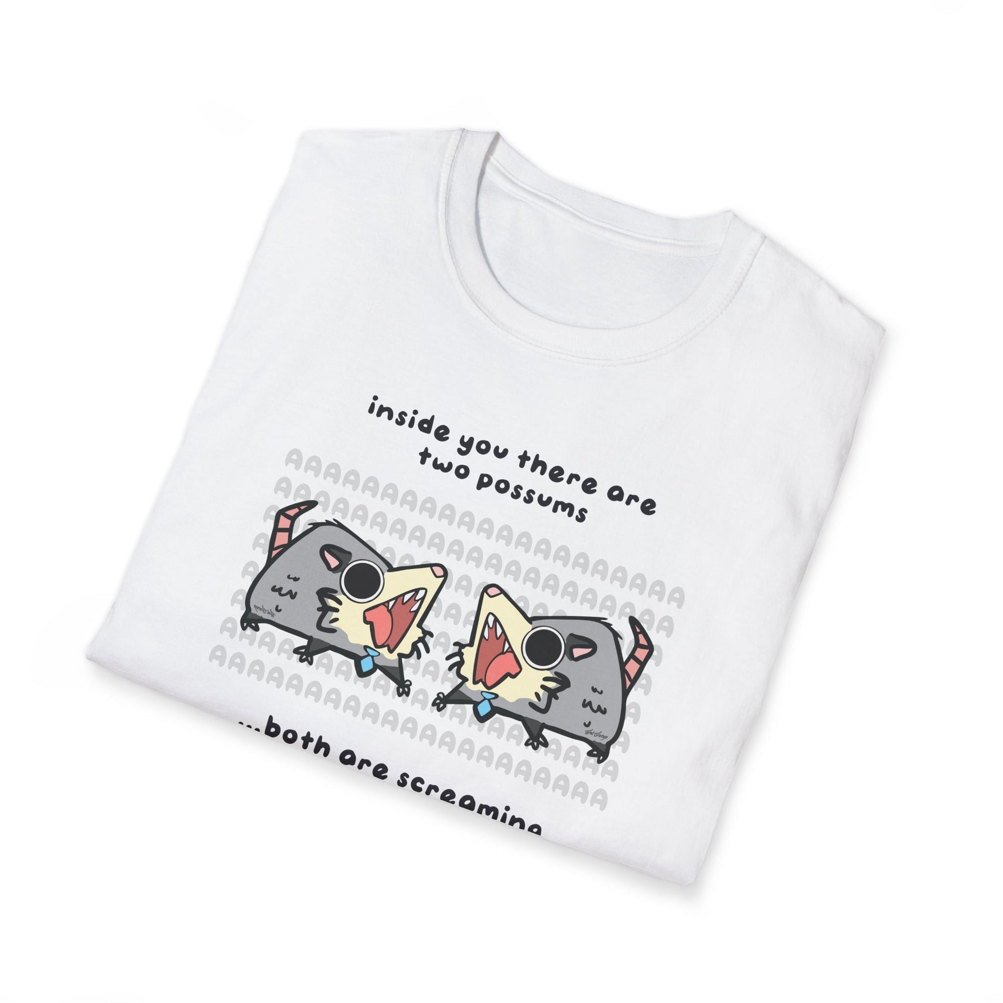 "inside there are two possums.." Opossum T-Shirt Printify