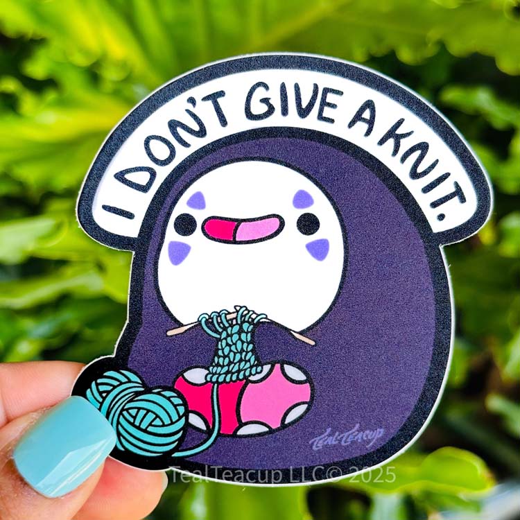 I Don't Give a Knit NoFace Sticker Sticker