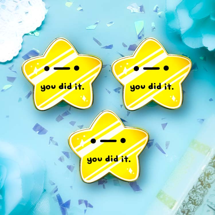 BUNDLE: 3 "You Did It" Star Pins Enamel Pin