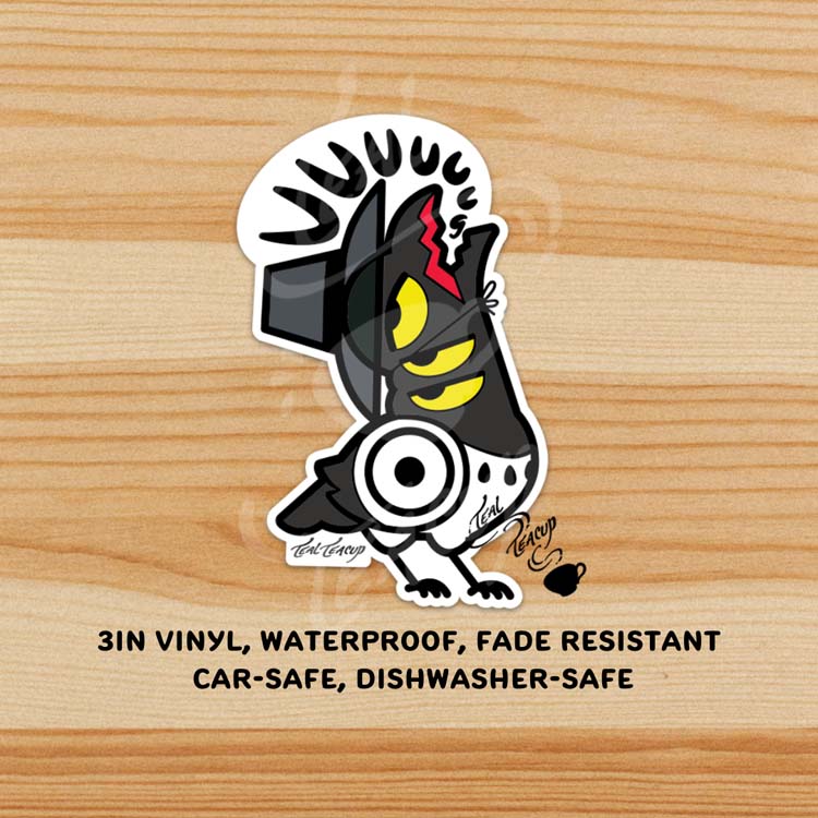 Sussie Bird “Uug” Sticker TealTeacup Shop