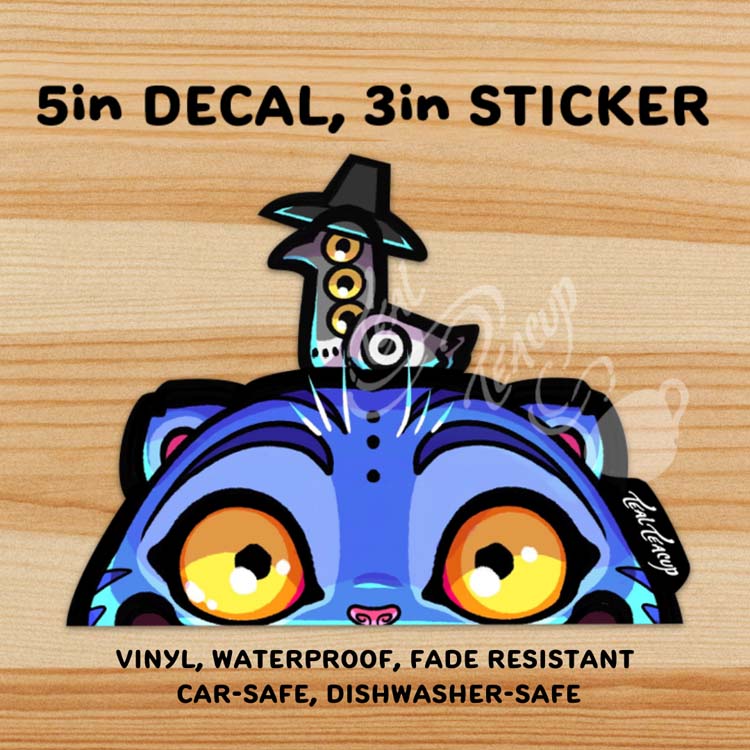 Derpy & Sussie Peeker Sticker & Decal TealTeacup Shop