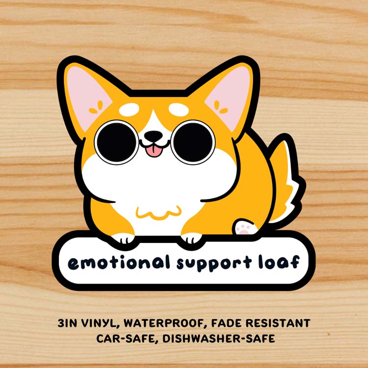 Emotional Support Loaf ChonkDog Corgi Sticker Sticker