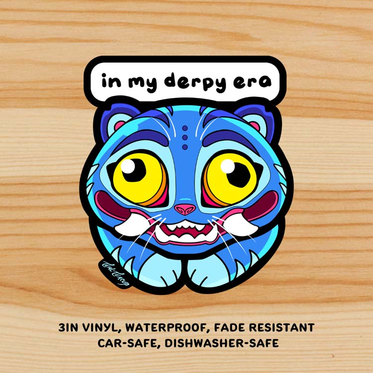 “in my derpy era” Chonk Derpy Tiger Sticker Sticker