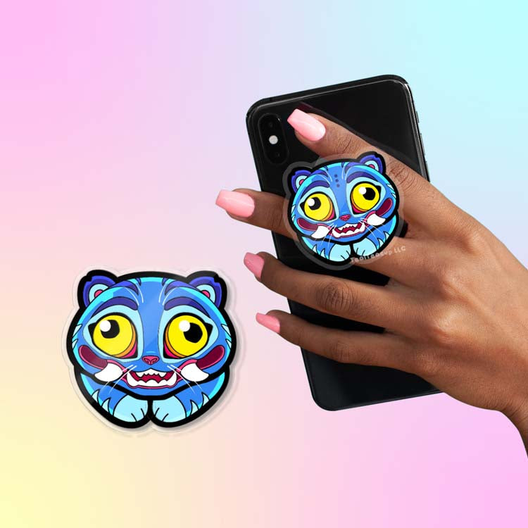 Derpy Tiger Phone Grip TealTeacup Shop