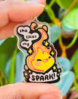 She Likes My Spark Flame Baby Charm Keychain