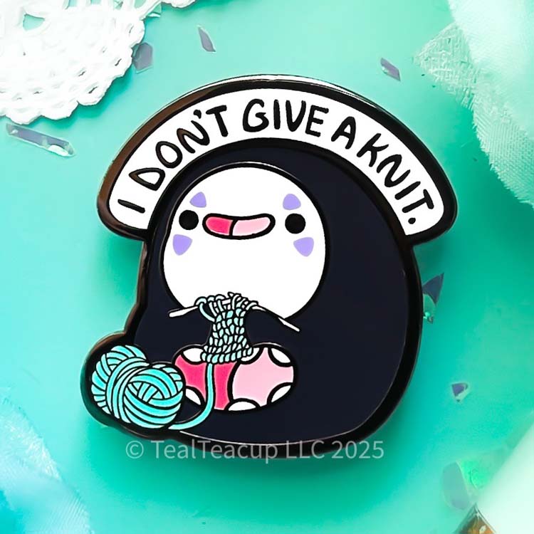 I Don't Give a Knit NoFace Pin Enamel Pin