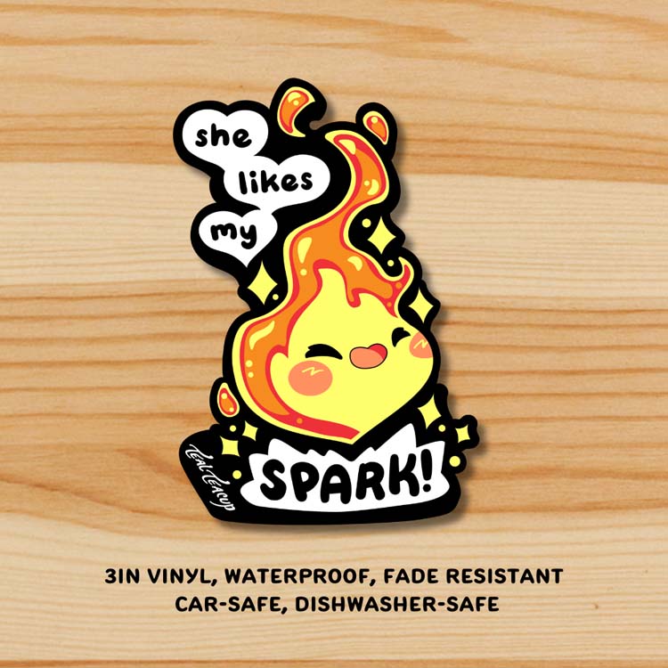 "She likes my Spark" Flame Baby Sticker Sticker