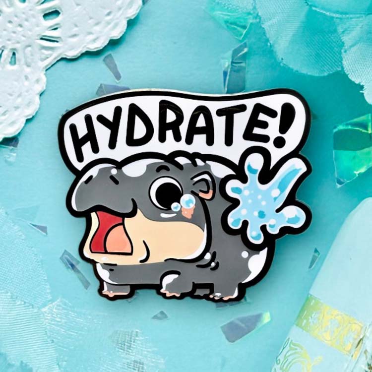 "Hydrate" Moo Deng Pin Enamel Pin