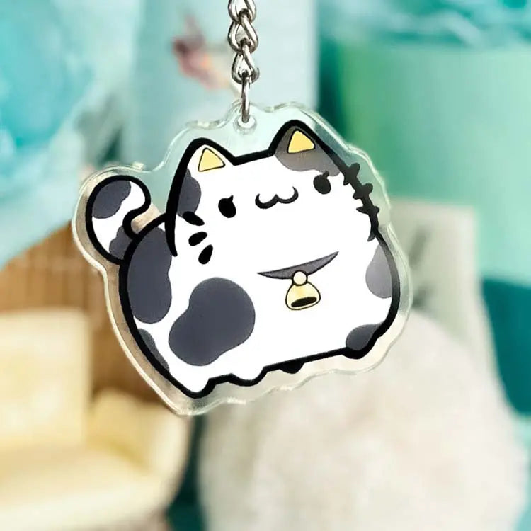 ChonkCat Cow Charm Keychain