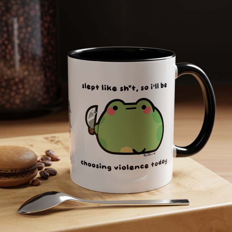 "slept like sh*t" ChonkFrog Knife Mug Printify
