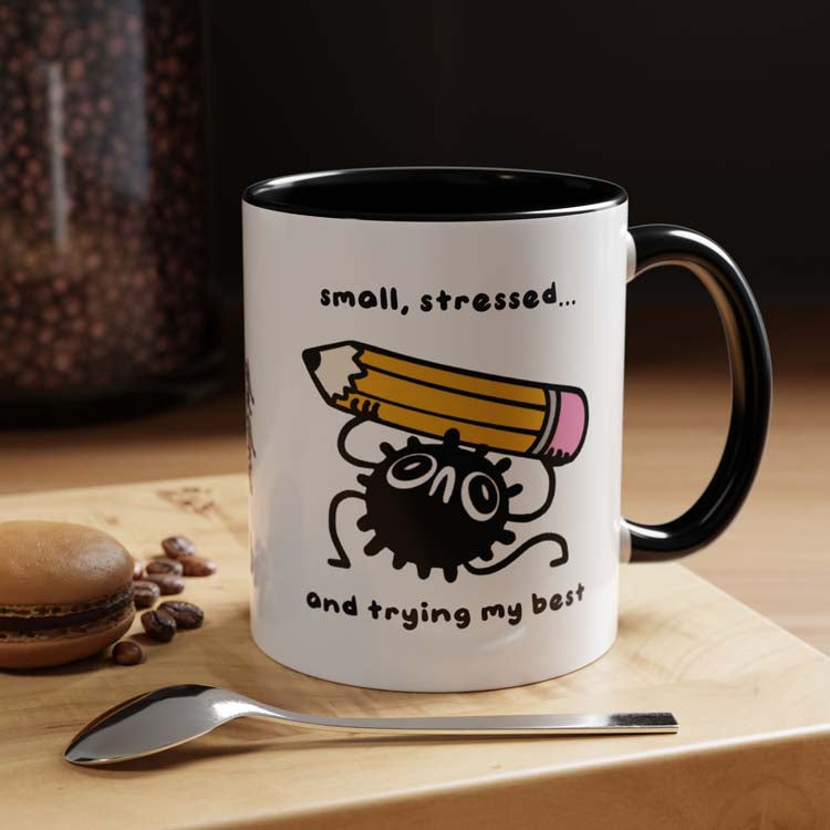 "small, stressed & trying my best" Soot Sprite Mug Printify