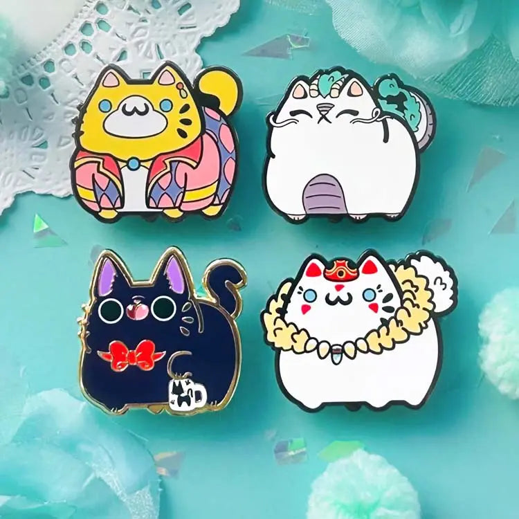 BUNDLE: 4 Fandom ChonkCat Pins Enamel Pin Set