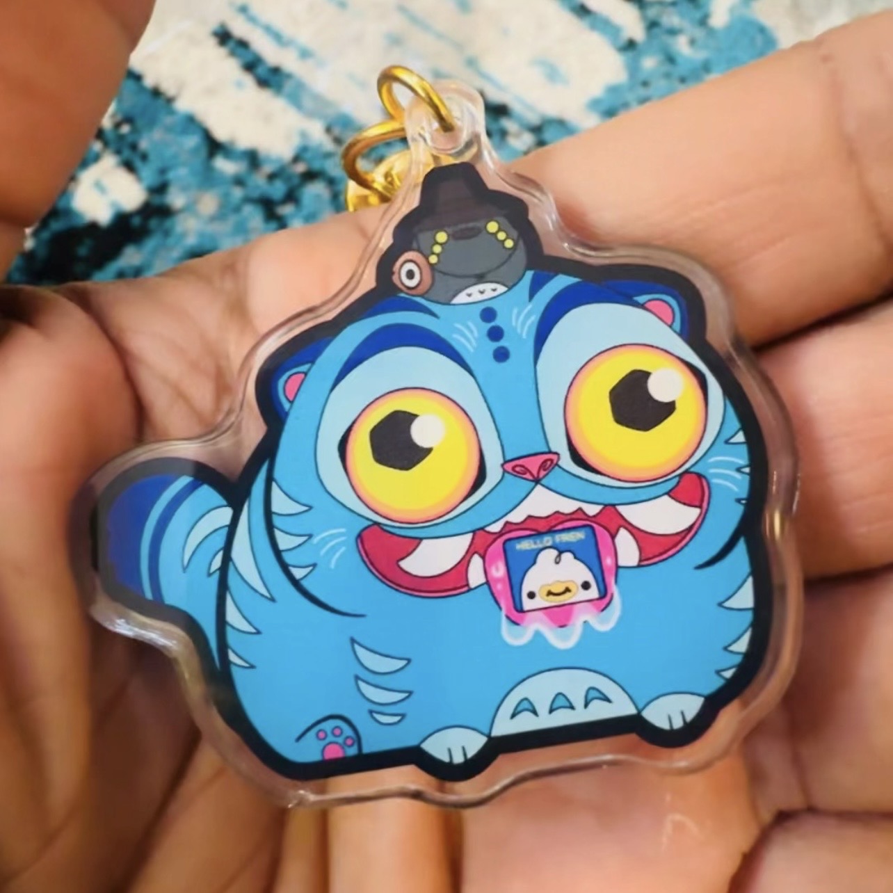 Chonk Derpy Tiger Invite Charm TealTeacup Shop