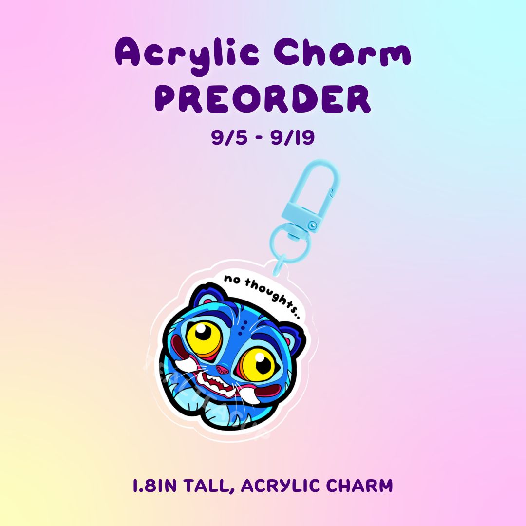 PREORDER: Derpy Tiger “No Thoughts” Charm Charms