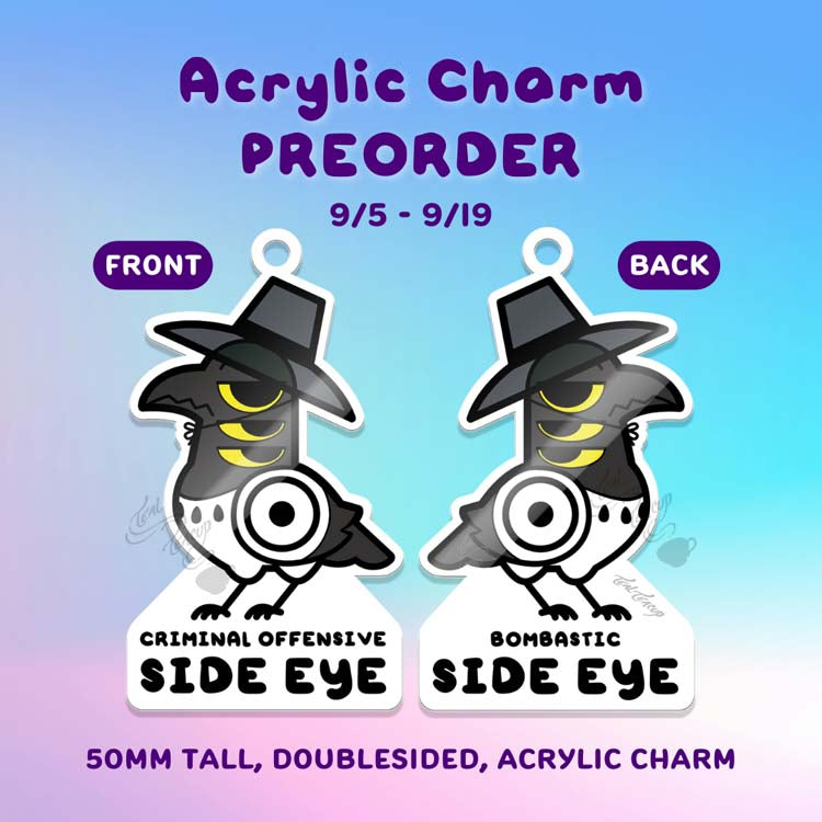 PREORDER: Sussie Bird Side Eye Double-Sided Charm Charms