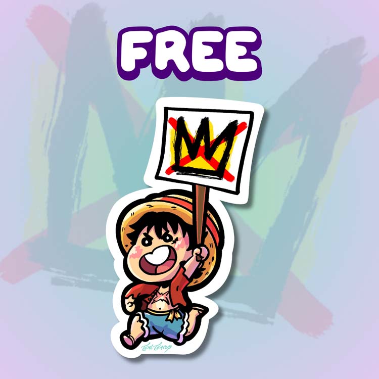 🚫 👑 NO KINGS DAY! FREE STICKER w/every Purchase *automatically added to cart* Sticker