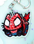 ChonkCat Spider Punk Charm Keychain