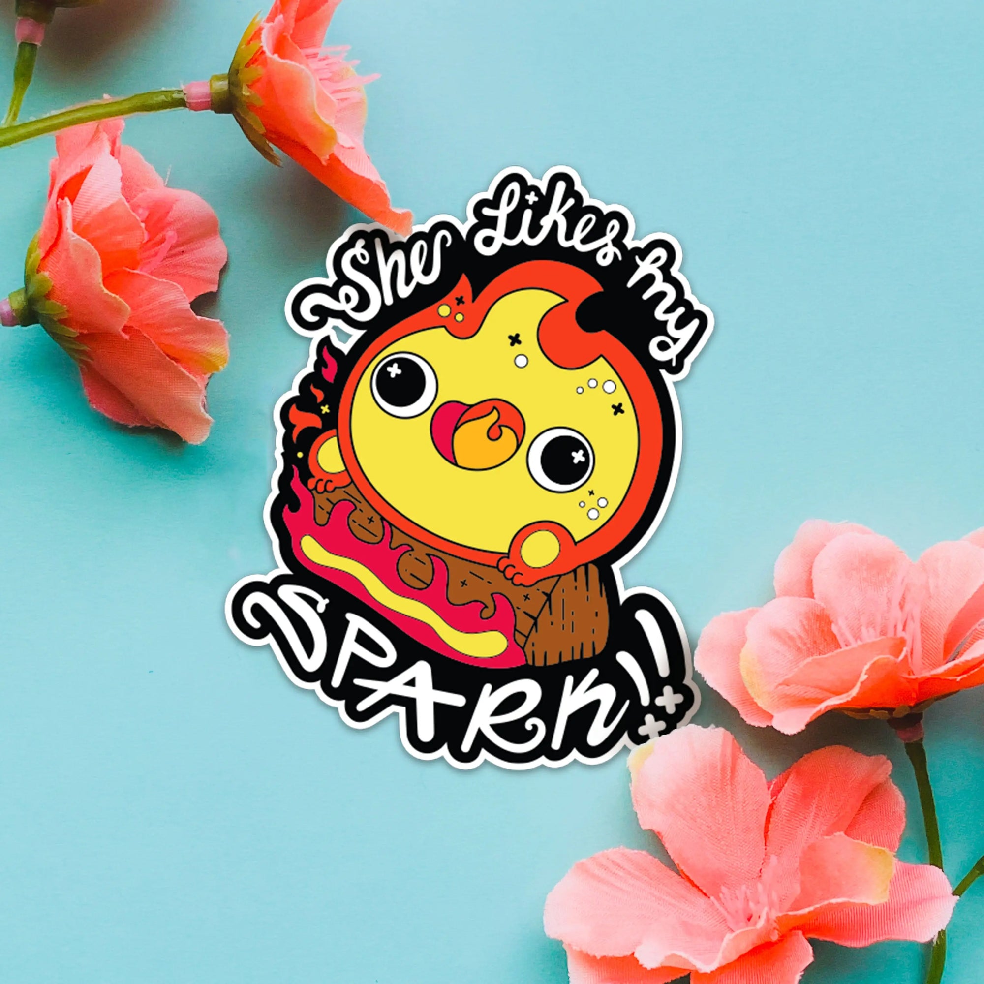 She likes my SPARK Flame (GLITTER Var.) Pin Enamel Pin