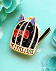 Fits I Sits Black Cat Pin