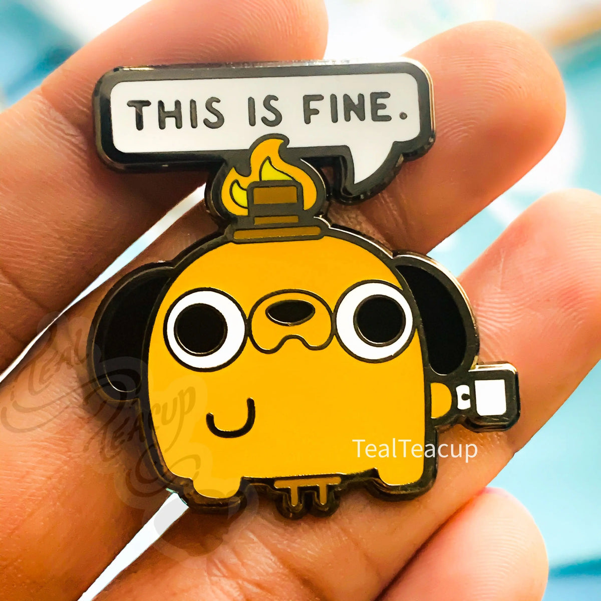 Dig Pin This is Fine Dog Pin - TealTeacup LLC